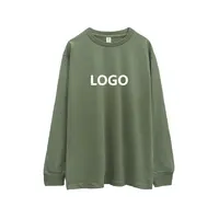 Hochwertige OEM benutzer definierte Logo Baumwolle g/m² schulter freies T-Shirt Unisex Herbst Vintage Bekleidung Herren Langarm T-Shirt