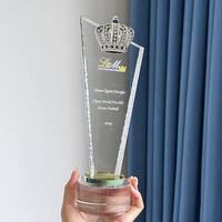Trophée Couronne en Cristal de Haute Qualité, Cadeau Souvenir, Trophée Couronne en Cristal, Récompenses