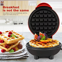 Appareil de cuisine intelligent : Mini gaufrier électrique à double face chauffante pour petit-déjeuner et desserts