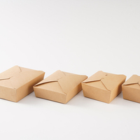 Conteneur alimentaire carré en papier kraft pliable avec fermeture à clip, finition mate et personnalisable pour la vente en gros B2B
