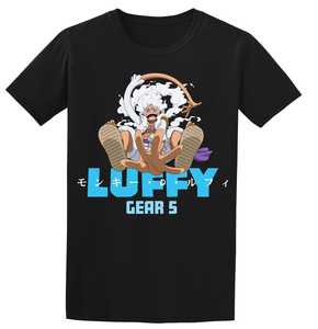 T-shirt da uomo One Piece Luffy Gear 5 in cotone a maniche corte, casual, con stampa frontale, vestibilità regolare - Product Image 1