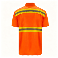 T-shirt d'été respirant à revers réfléchissant en tissu œil-de-perdrix, gilet réfléchissant, polo à manches courtes, uniforme de travail