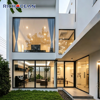 Fenêtres architecturales RICHOCEAN en aluminium en forme d'arc, du sol au plafond, vitrage fixe, double vitrage Low-E
