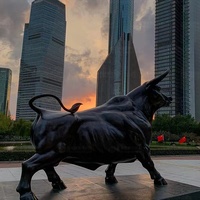 Patung Banteng Logam Besar Berukir dengan Cetak Digital 3D, Patung Hewan Luar Ruangan dari Perunggu untuk Dijual