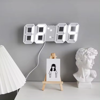 Horloge de table numérique 3D en forme de 8 LED veilleuse Date heure Celsius affichage alarme USB Snooze décoration de la maison horloge murale