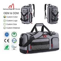 Sac à dos de sport unisexe 3-en-1 personnalisé, sac de sport imperméable en polyester avec compartiment pour ordinateur portable, poche pour vêtements mouillés, compartiment pour chaussures