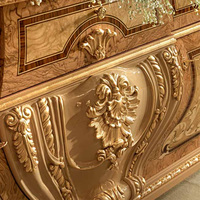 Haut de gamme baroque rétro luxe Royal salle à manger en bois massif sculpture or avec miroir armoire de rangement taille personnalisée
