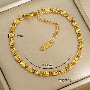 <b>Stacking</b> Chain <b>Bracelet</b> | 18K PVD Stainless Steel Minimalist Gold Link <b>Bracelet</b> for Women DIY Jewelry Accessories - Product Image 5