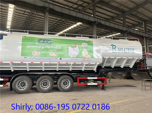 ระบบเจาะ60cbm ไฮดรอลิก Tri-axle รถเทรลเลอร์เลี้ยงห่านไก่ปศุสัตว์ - Product Image 3