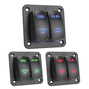 Panneau de commutation à bascule 2 positions SPDT 12-24V IP65 ABS pour la modification de yachts, de camping-cars et de voitures - Product Image 1