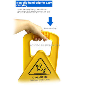 لافتة أرضية قابلة للطي صفراء اللون، حامل لافتات للتنظيف والسلامة والتحذير من عدم وقوف السيارات، لافتة بلاستيكية قابلة للطي من الجانبين على شكل مثلث - Product Image 3