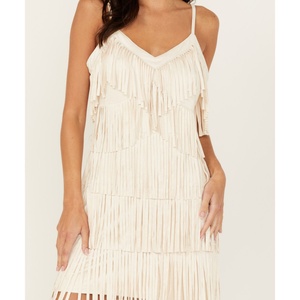 Robes d'été unies en gros, mini-robes à franges pour festivals, robes de soirée tendance pour femmes - Product Image 2