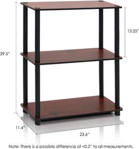 <span class=keywords><strong>3</strong></span>層多目的スクエアチューブフレンチオークキッチンシェルフ調節可能なディスプレイラック収納ホルダーラック - Product Image 2