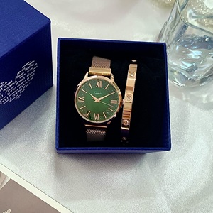Set di Gioielli e Orologio di Lusso all'Ingrosso per Ragazze, Collana con Smeraldi, Orecchini e Orologio, Regalo per Donne - Product Image 4