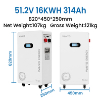 Batterie de stockage au lithium VANYO 51.2V 314Ah 16kWh pour villa, optimisation de la puissance solaire (Powerwall), faible entretien