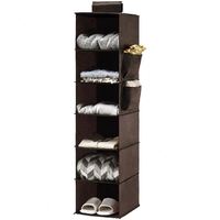 Organisateur de rangement suspendu moderne et pliable à 6 couches, grande capacité, design tendance et coloré, avec poches latérales pour chaussures et vêtements, idéal pour armoire