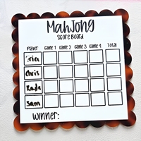 Accessoires de Mahjong en acrylique tortue moderne personnalisés : Planche d'entraînement, Lecteurs de lignes, Tableau de scores, Sous-verres, Marqueurs de rejet