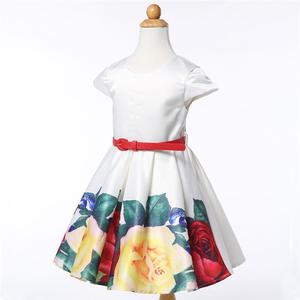 <b>Turkey</b> Wholesale Kids <b>Clothes</b> Child White Printing Flower Princess Dress - Product Image 5