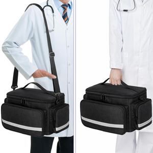 Sac médical noir avec séparateurs amovibles pour les soins <span class=keywords><strong>à</strong></span> <span class=keywords><strong>domicile</strong></span>, les voyages, les urgences, les infirmières, les étudiants, les thérapeutes - Product Image 6