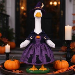 Conjunto de Disfraces de Halloween para Ganso de Jardín de 23 Pulgadas, Ropa para Mascotas, Disfraces de Mago para Ganso de Jardín con Sombrero de Bruja, Disfraz de Otoño para Estatua de Mascota - Product Image 2