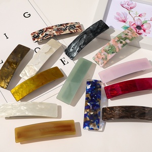 Accessoires pour cheveux Pince à cheveux élégante en acétate Barrettes coréennes colorées pour filles en plastique fantaisie pour femmes - Product Image 5