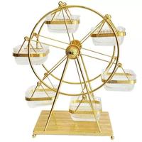 Étagère à épices rotative en forme de grande roue, ensemble d'assaisonnements électroplaqués, présentoir unique et créatif pour buffet, restaurant, hôtel, modèle de vaisselle de table