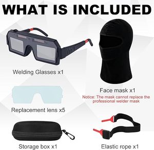 Gafas de Soldadura Solares con Oscurecimiento Automático, Máscara de Soldador con Lentes de Repuesto, Material PP, 1 Juego - Product Image 6