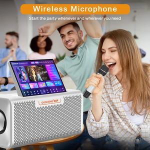 Altavoz de karaoke de pantalla inteligente todo en uno de alta calidad 2025 con 2 micrófonos para fiestas - Product Image 5