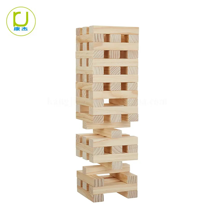 Leisure and Entertainment Stack Toys Colorful Wood Building Block Sets Tumbling Tower Game Custom Toy LOGO