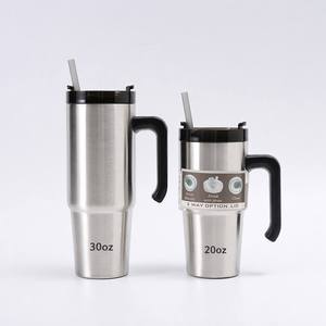 Gobelet isotherme en acier inoxydable 20 oz <span class=keywords><strong>personnalisé</strong></span> avec logo, vente en gros, cadeau en vrac, tasse de voyage à double paroi avec poignée, revêtement en poudre, OEM - Product Image 1