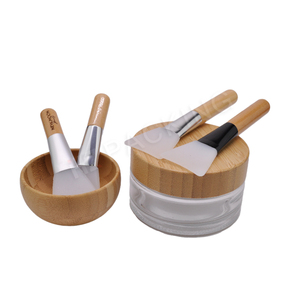 Ensemble écologique en bambou pour soins du <span class=keywords><strong>visage</strong></span> : bol à crème DIY, spatule, <span class=keywords><strong>pinceau</strong></span> et cuillère pour masque facial - Product Image 1