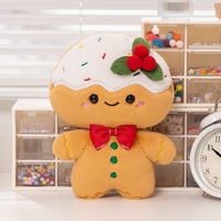 Oreiller en peluche en forme de bonhomme en pain d'épices de Noël mignon de 25 cm, décoration de Noël, jouet en peluche