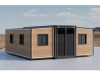 Maison conteneur pliable de luxe 20 et 40 pieds, design moderne en panneaux sandwich d'acier extensible pour villa extérieure