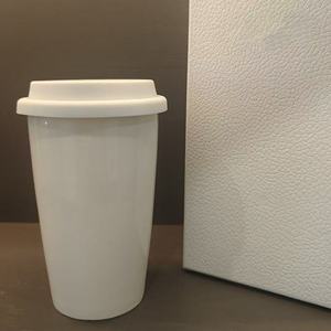 Luxury Sublimation White Porcelain Tumbler Double Wall Insulated Drinkware Lid Flip <b>Straw</b> Party Use for Coffee Tea Beverages - Product Image 3