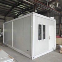 Maison Modulaire Conteneurisée 20 pieds avec Abri Anti-Pluie, Panneaux Sandwich, Maisons Préfabriquées Démontables pour Camping