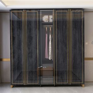 Armario de Comedor de Lujo con Espejo, Armario de Madera Maciza, Estantes de Almacenamiento Modulares Personalizados, Diseño Moderno para Sala de Estar - Product Image 3