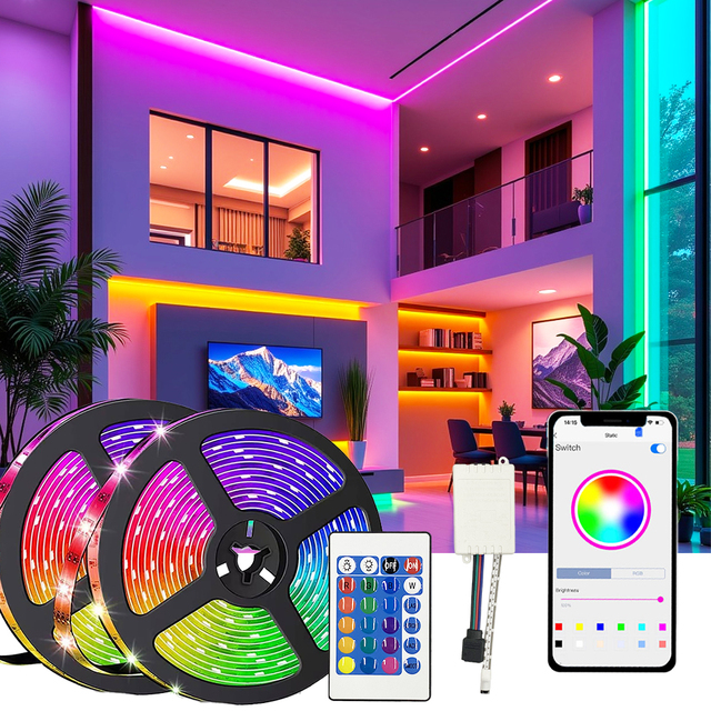 Lights for Home Rgb Led Strip Lighting Set Ruban Led Rgb Smart Led Strip Light 10M 32.8Ft Smart Led Strip Lights 12V Smd 5050
