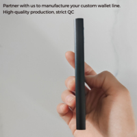 Caja de Aluminio Minimalista para Tarjetas de Crédito con Protección RFID, con Logotipo OEM Personalizado, para Hombre, con Placa Integrada