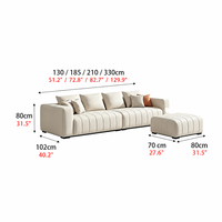 Ensemble de canapés Chesterfield en cuir PU de luxe moderne, hauteur réglable, rembourrage en éponge imperméable, garantie de 3 ans, certifié ROHS, pour salon