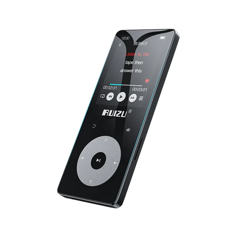 RUIZU X02B pemutar MP3 Muisic, Hifi dengan Bluetooth 5.0 Speaker tanam, dukungan Walkman kartu TF Radio, perekam Video, E-book FM