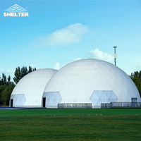 10 15m 20m commercial grand géodésique extérieur luxe préfabriqué Pvc Yoga fête de mariage Projection réception dôme tente Marque pour événements