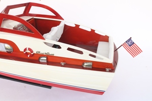 Modèle de yacht de croisière en bois GIA NHIEN, décoration nautique pour la maison ou le bureau, CHRIS CRAFT COMMANDER 1954, artisanat haut de gamme peint à la main - Product Image 6