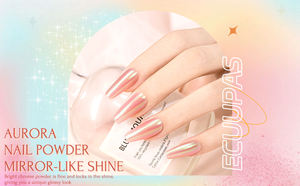 Sirena cromata 6 barattoli per unghie in polvere Aurora Glitter per unghie con effetto specchio metallico iridescente pigmento di polvere per Nail Art - Product Image 6