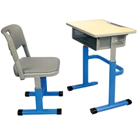 Bureau et chaise modernes pour étudiant avec tiroir à livres, table d'écriture en métal et bois pour salle de classe, idéale pour les élèves du primaire