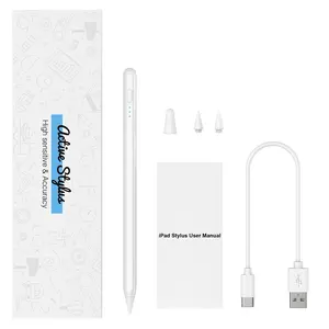 Pena Stylus iPad, Kompatibel dengan Apple Pensil 2 Generasi untuk iPad/Pro (2018-2020) dengan Palm Rejection White