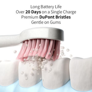Brosse à dents électrique sonique rechargeable pour adultes, poils doux, étanche IPX6, autonomie de 30 jours, utilisation domestique, modes de nettoyage variés - Product Image 6