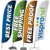 Drapeau de plage personnalisé avec impression publicitaire pour boutique, présentoir sur pied pour activité de plein air