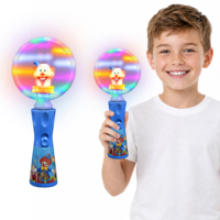 Vente en gros de jouets de fête personnalisés avec logo, figurines de clown en PVC à 14 LED, poignée bleue, autocollants, commandes en gros, jouets de clown lumineux