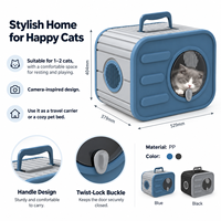 Maison de transport portable pour chat en PP, abri pour animaux de compagnie avec poignée et ventilation, idéal pour les voyages et la maison, pour chats et petits animaux