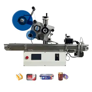 Automatic Label Applicator Adhesive Sticker Flat Trailing Label Auto Flat Food Box Bottle Desktop Corner Wrap Labeling Machine